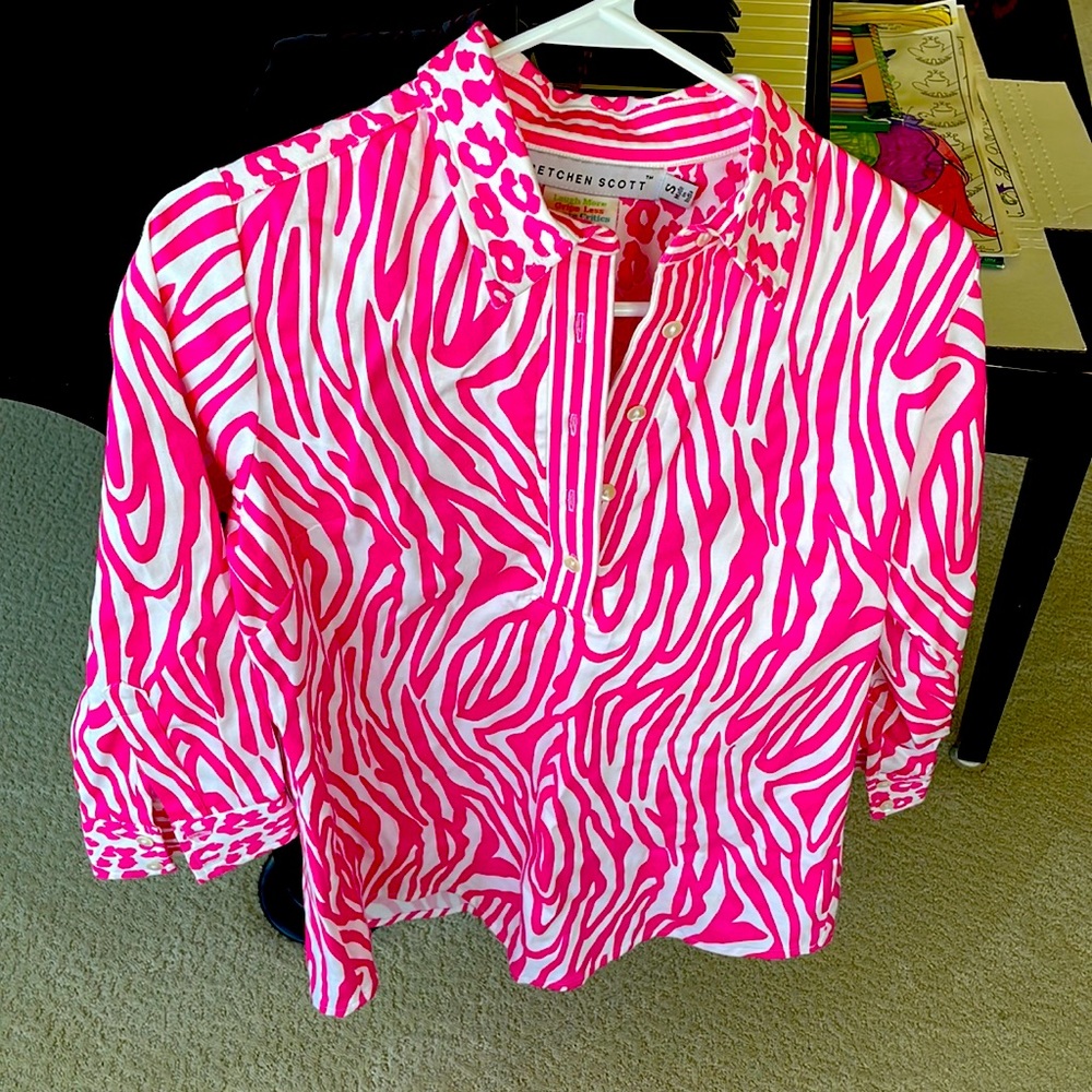 Gretchen Scott pink shirt